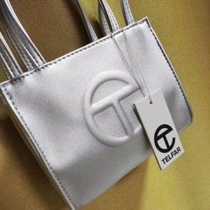 Telfar Small Silver Shopping Bag